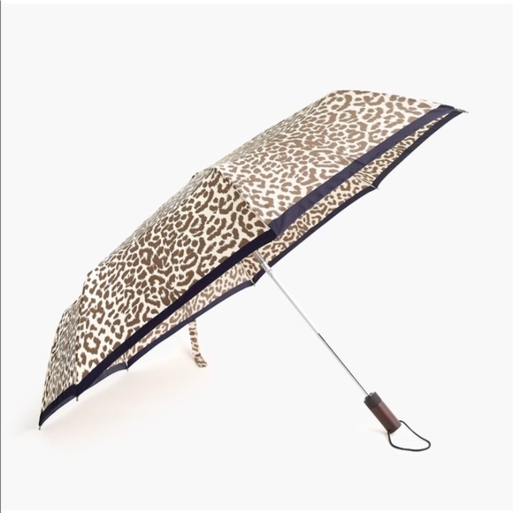 J. Crew Accessories - *HPx4* J. CREW LEOPARD/Navy Trim Pocket Umbrella